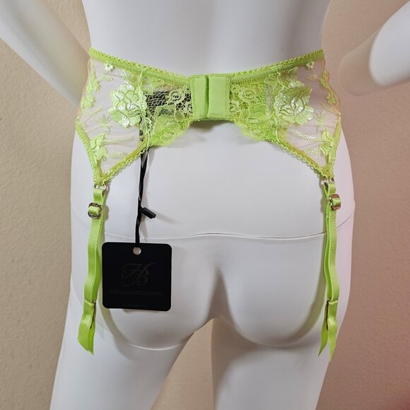 Honey Birdette Whitney Apple Light Green Garter Belt Suspender Size S - Picture 6 of 10